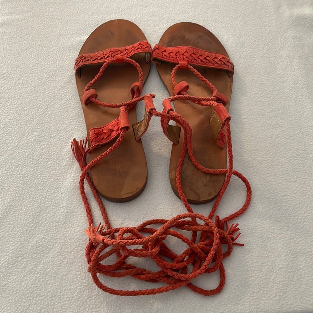 Frye Gladiator Sandals, Coral Color Size 10, Worn very little, had for ten years